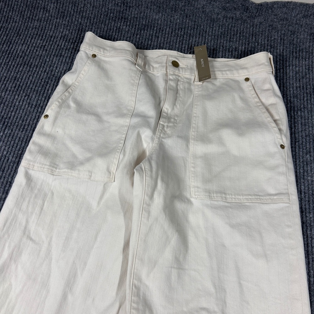 J.Crew Jeans Women's 28P Re-Imagined Wide Leg Patch Pocket Denim Off White Ivory - Picture 2 of 7